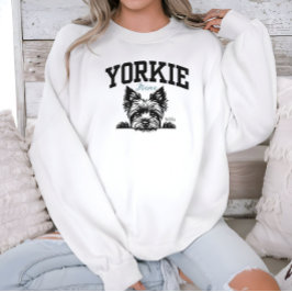 Camiseta Estilo de Varsity College Script Yorkie Mama