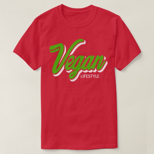 Camiseta Estilo de vida da planta verde vegetariana vegetar (Frente do Design)