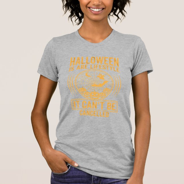 Camiseta Estilo de vida de Halloween Morcego Teia de Aranha (Frente)