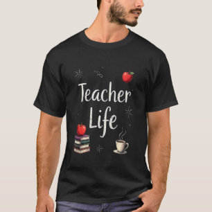 Camiseta Estilo de Vida de Professor Orgulhoso Café Livros