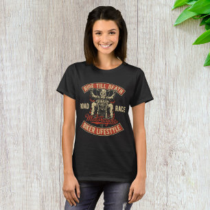 Camiseta Estilo de Vida do Biker da Morte de Corrida