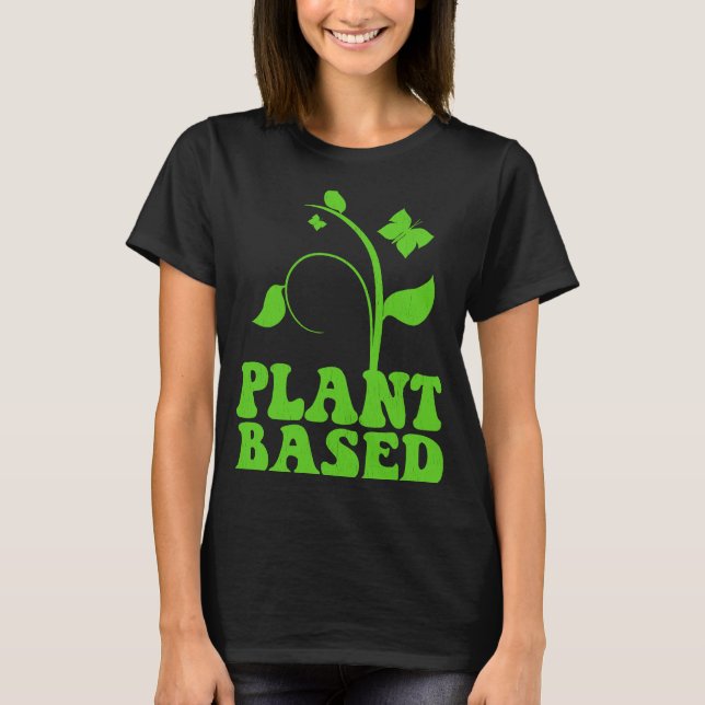 Camiseta Estilo de vida inteiro do Vegan com Comida WFPB ba (Frente)