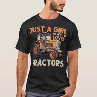 Camiseta Estilo de Vida Rural Apenas Uma Garota Que Ama Tra