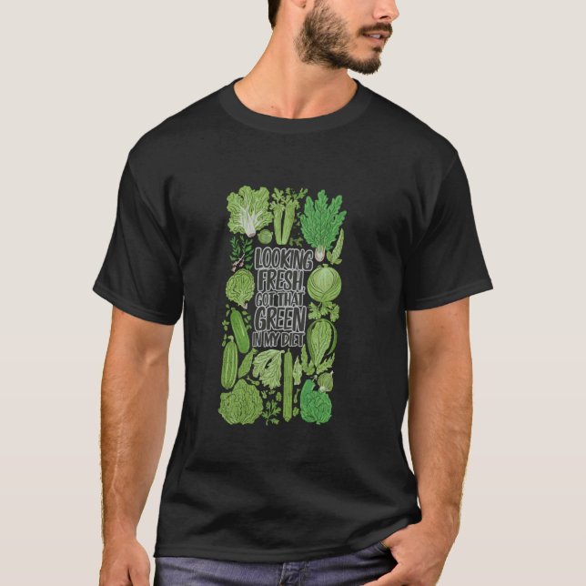 Camiseta Estilo de Vida Vegano Engraçado Verde Fresco à Bas (Frente)