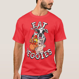 Camiseta Estilo de vida vegetariano EAT VEGGIES
