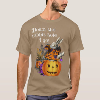 Camiseta Estilo de Vintage Assombrado Dia das Bruxas Alice 