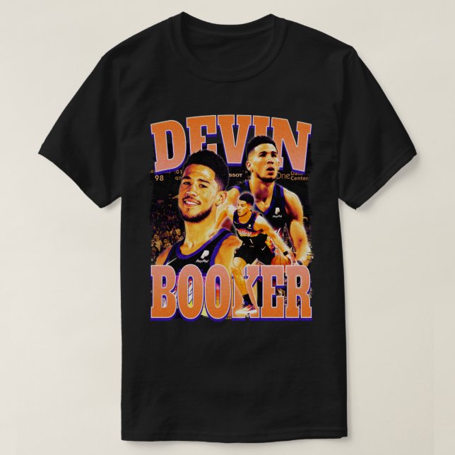 Camiseta Estilo de Vintage Devin Booker (Frente do Design)
