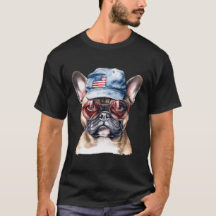 Camiseta Estilo de Vintage do Bulldog Francês