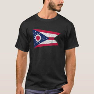 Camiseta Estilo de Vintage do Estado de Bandeira do Ohio 1