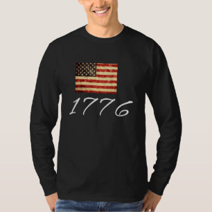 Camiseta Estilo de Vintage do Sinalizador 1776