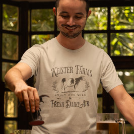 Camiseta Estilo de Vintage Engraçado Pai Fazenda Piada Vaca