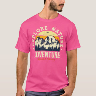 Camiseta Estilo de Vintage Explorar a Navegação do Nature A