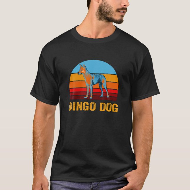 Camiseta Estilo de Vintage Sunset Dingo Dog (Frente)