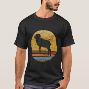 Camiseta Estilo de Vintagem Animal da Ovelha Retro-Bighorn
