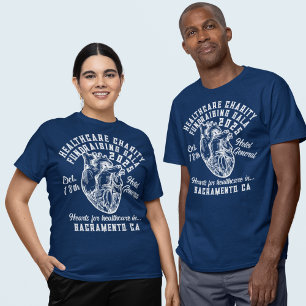 Camiseta Estilo de Vintagem Caridade de Saúde Camisa-T do F