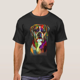 Camiseta Estilo de Vintagem Colorida Boxer