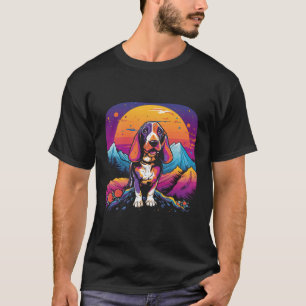 Camiseta Estilo de Vintagem do Cachorro Basset