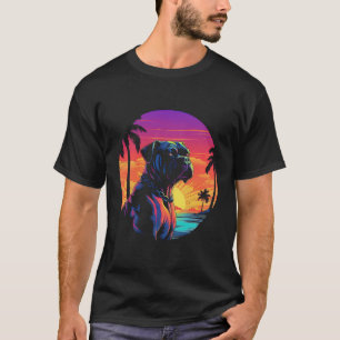 Camiseta Estilo de Vintagem do Cachorro Boxer