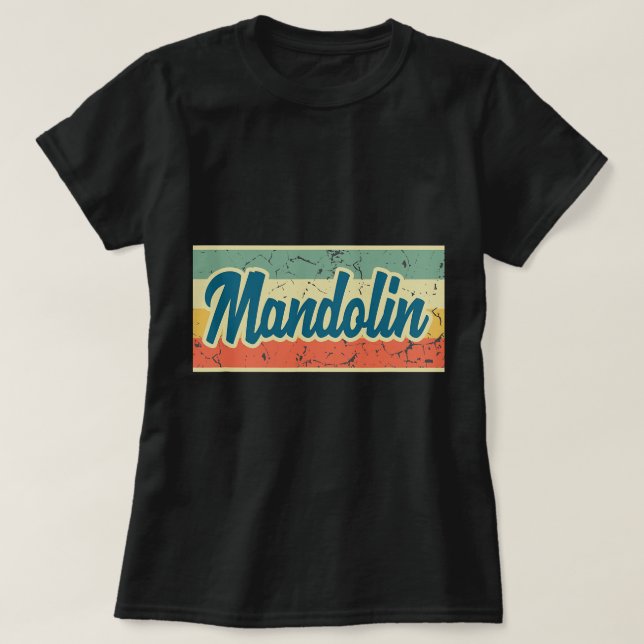 Camiseta Estilo de Vintagem do Mandolin Lover (Frente do Design)