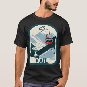 Camiseta Estilo de Vintagem do Ski Vail Retro Estilo Vail E