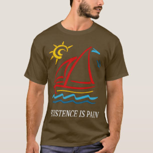 Camiseta Estilo de Vintagem dos anos 80 A Existência é Dor 