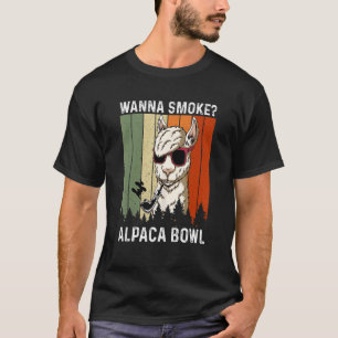 Camiseta Estilo de Vintagem Retroativa Llama Quer Fumar Alp