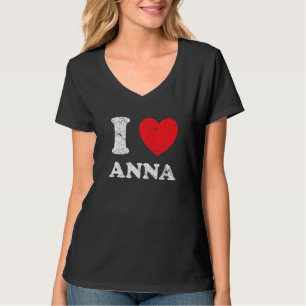 Camiseta Estilo Desgastado Grunge Angustiado Eu Amo Anna