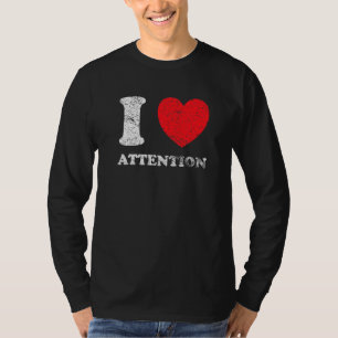 Camiseta Estilo Desgastado Grunge Angustiado Eu Amo Atenção