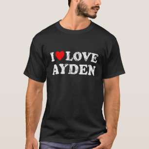 Camiseta Estilo Desgastado Grunge Angustiado Eu Amo Ayden