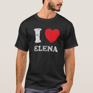 Camiseta Estilo Desgastado Grunge Angustiado Eu Amo Elena