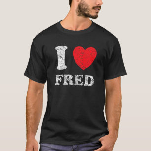 Camiseta Estilo Desgastado Grunge Angustiado Eu Amo Fred