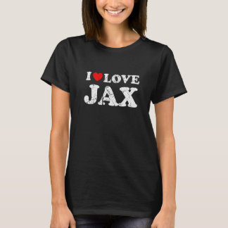 Camiseta Estilo Desgastado Grunge Angustiado Eu Amo Jax