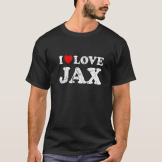 Camiseta Estilo Desgastado Grunge Angustiado Eu Amo Jax