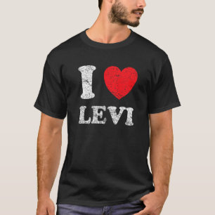 Camiseta Estilo Desgastado Grunge Angustiado Eu Amo Levi