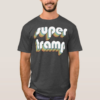 Camiseta Estilo Desvanecido da Tipografia Arco-Íris Super R