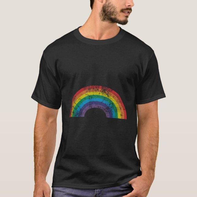 Camiseta Estilo do Anos 80 Arco-Íris (Frente)