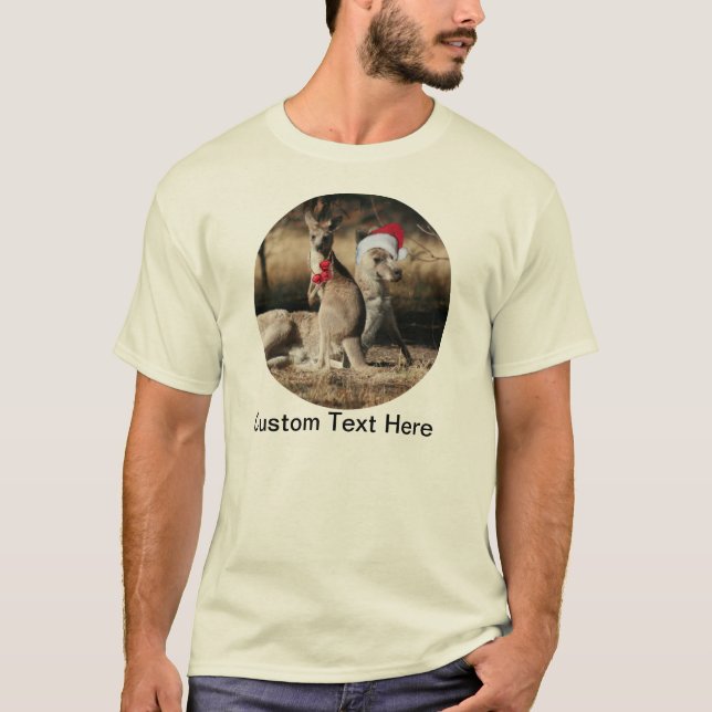 Camiseta Estilo do australiano dos cangurus do Natal (Frente)