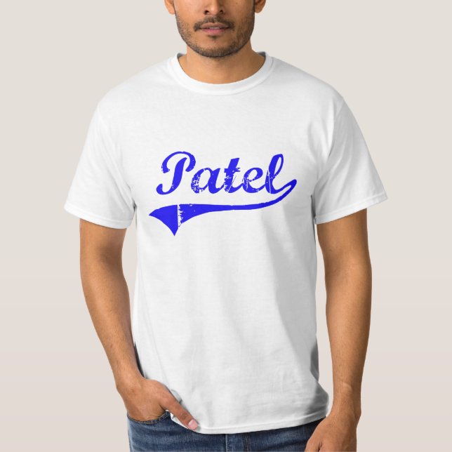Camiseta Estilo do clássico do sobrenome de Patel (Frente)
