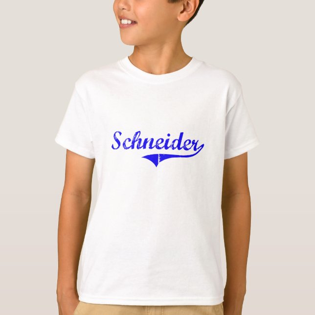 Camiseta Estilo do clássico do sobrenome de Schneider (Frente)