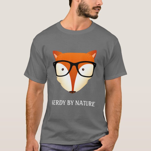 Camiseta Estilo do hipster do Fox do nerd (Frente)