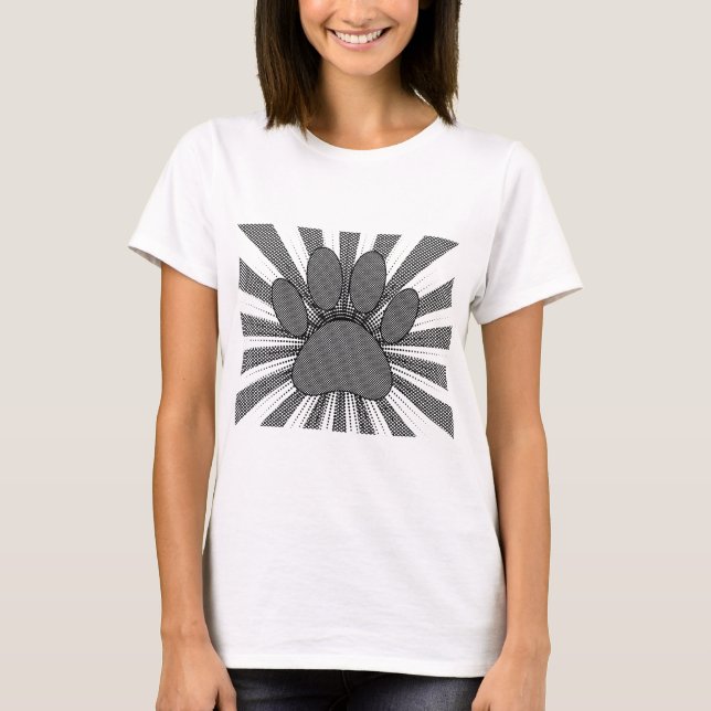 Camiseta Estilo do mangá de impressão da pata de cão (Frente)