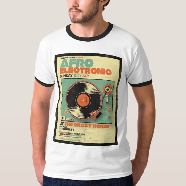 Camiseta Estilo eletrônico do Afro (Frente)