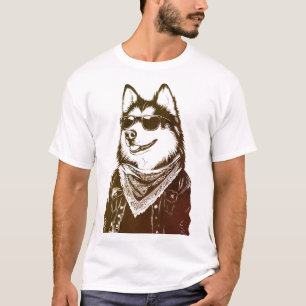 Camiseta Estilo Engraçado da Rua Malamute, Salto de Hip