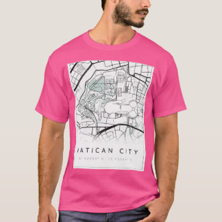 Camiseta Estilo Escandinavo do Mapa da Cidade do vaticano
