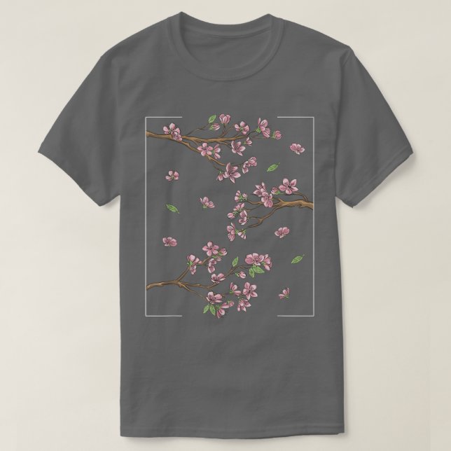 Camiseta Estilo estético japonês Cherry Blossom Tree Sakur (Frente do Design)