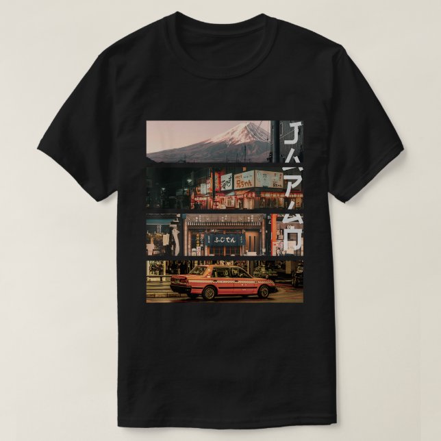 Camiseta Estilo estético Vaporwave Japão Tóquio Rua Osaka (Frente do Design)