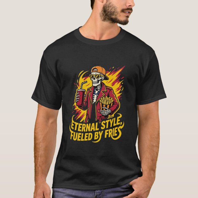 Camiseta Estilo Eterno Alimentado Por Fritas (Frente)