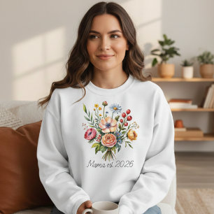 Camiseta Estilo Feminino de Maternidade Soft Floral Mama
