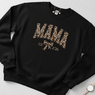 Camiseta Estilo Feminino Ousado Leopard Varsity Mama