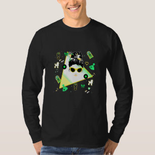 Camiseta Estilo g de penteado bun desarrumado retrô vintage